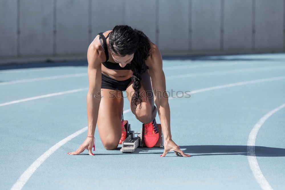 Similar – Image, Stock Photo Young Woman working out outdoors and having fun
