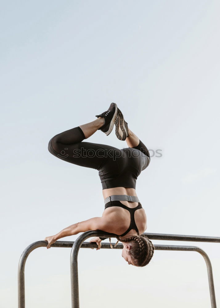 Similar – Image, Stock Photo young woman doing work out at home