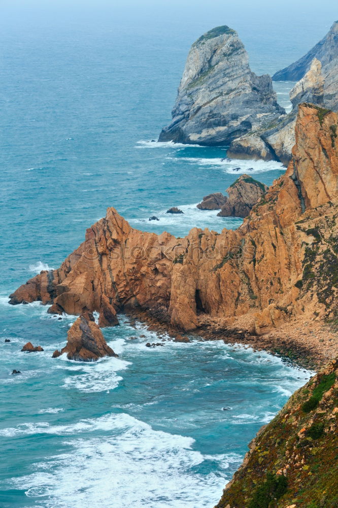 Similar – Lighthouse on cliff at Cabo São Vincente near Sagres in Portugal.