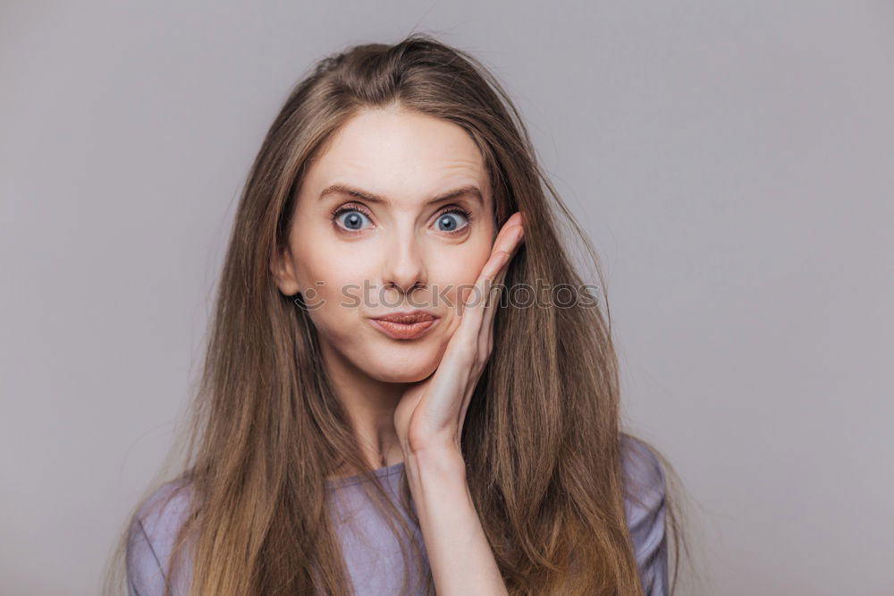 Similar – Image, Stock Photo Young woman thinking