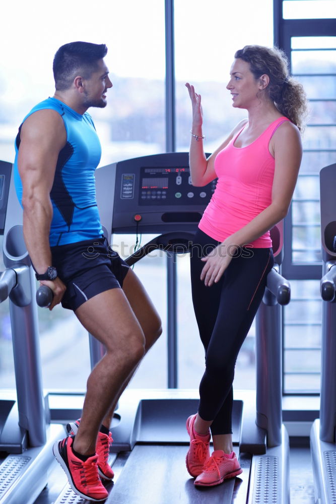 Similar – Image, Stock Photo Women talking with personal trainer after training day