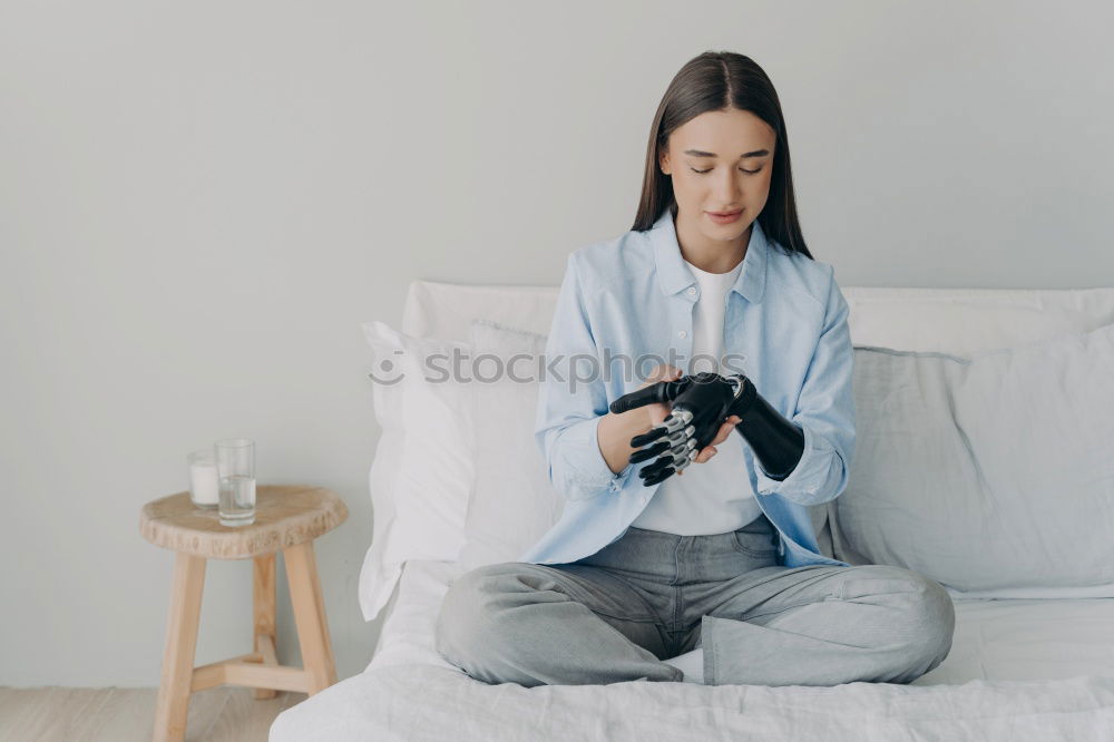 Similar – Image, Stock Photo Pretty woman with instant camera