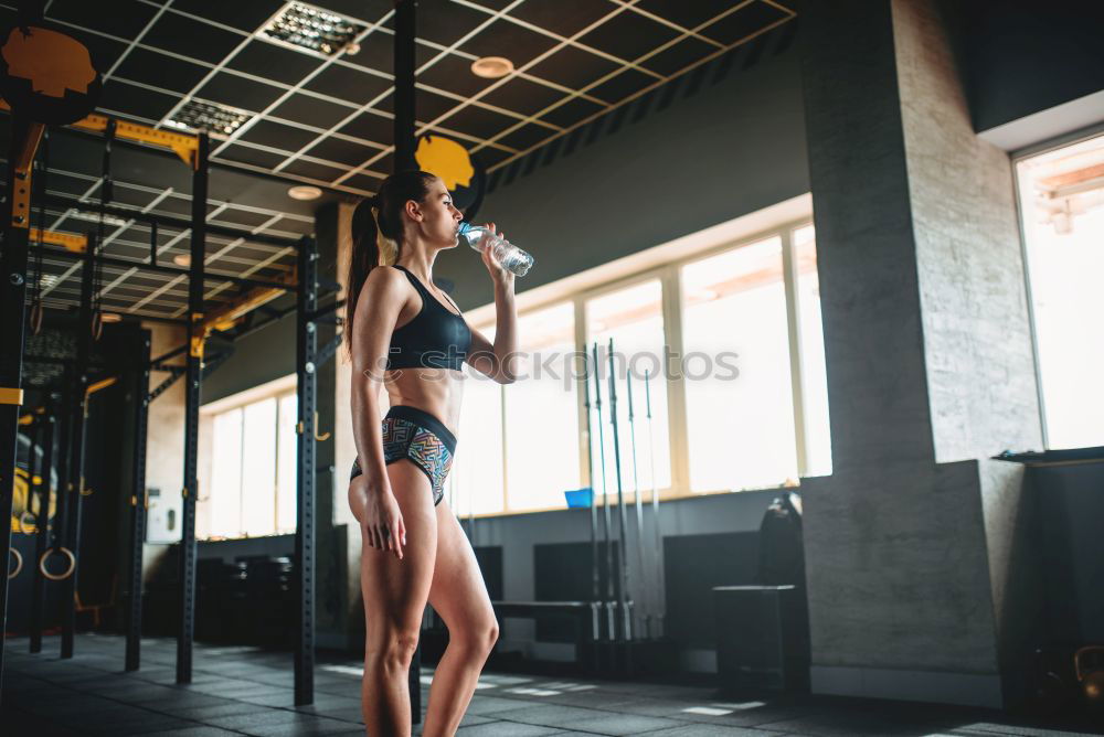 Similar – Image, Stock Photo Woman stretching back in a fitness class