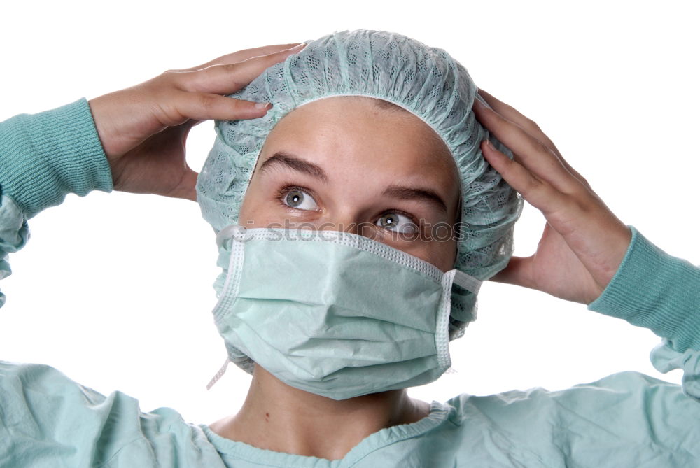 Similar – Image, Stock Photo Young patient wearing a medical mask