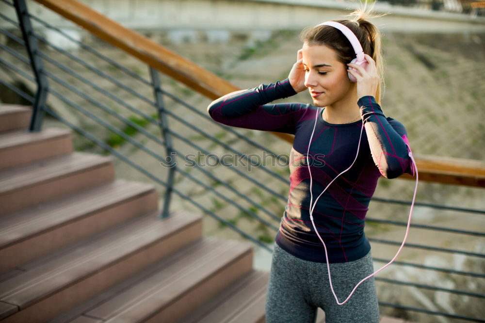 Similar – Image, Stock Photo Attractive bearded man listening to music