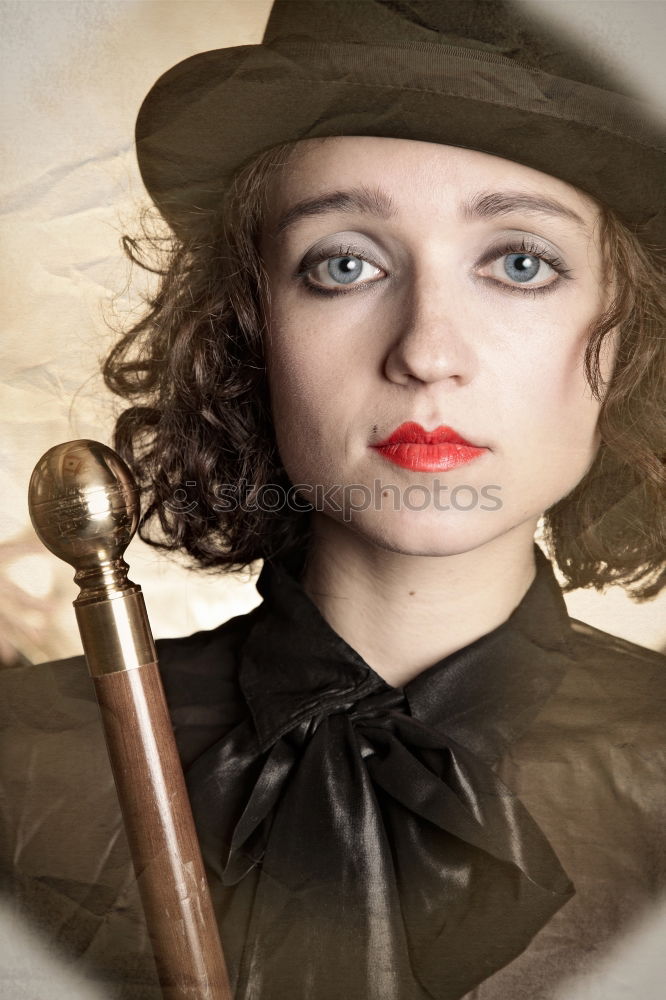 Similar – A Young Woman Standing in the Woods