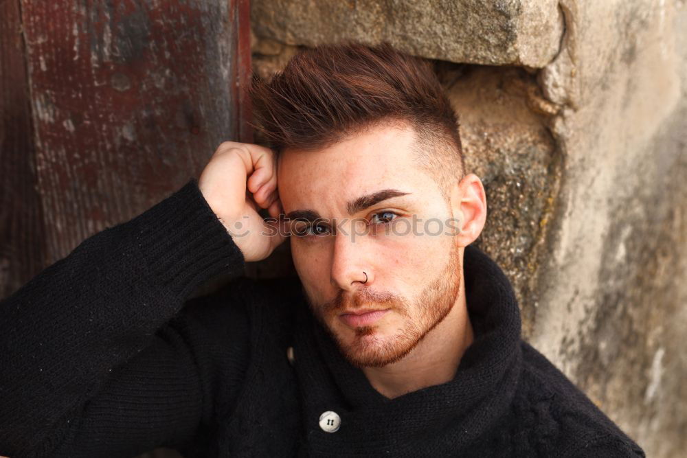 Similar – Image, Stock Photo Young man in urban background wearing casual clothes.