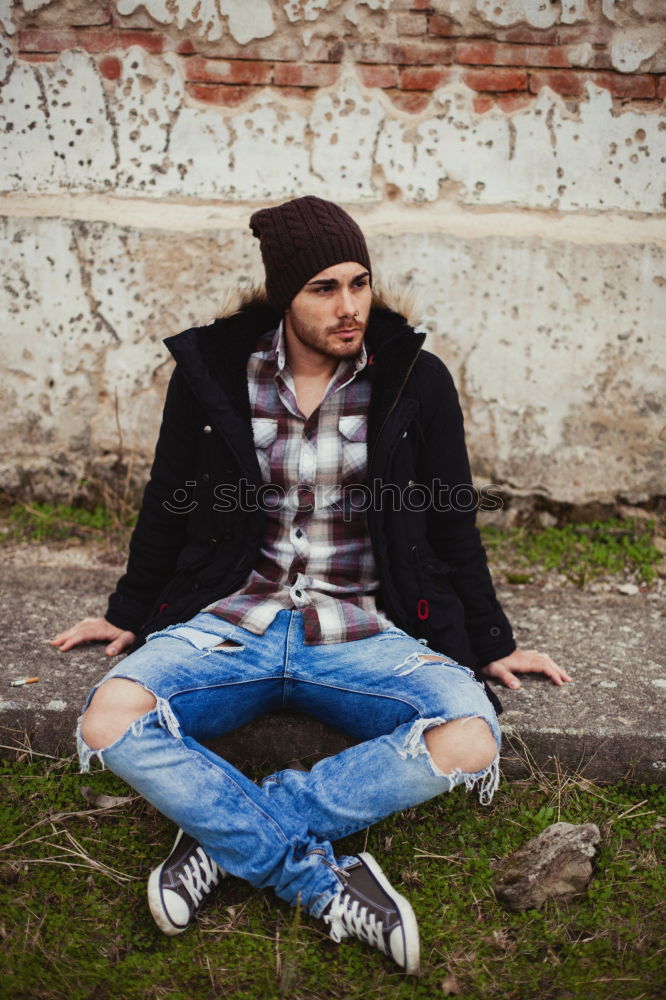 Similar – teenager on fence