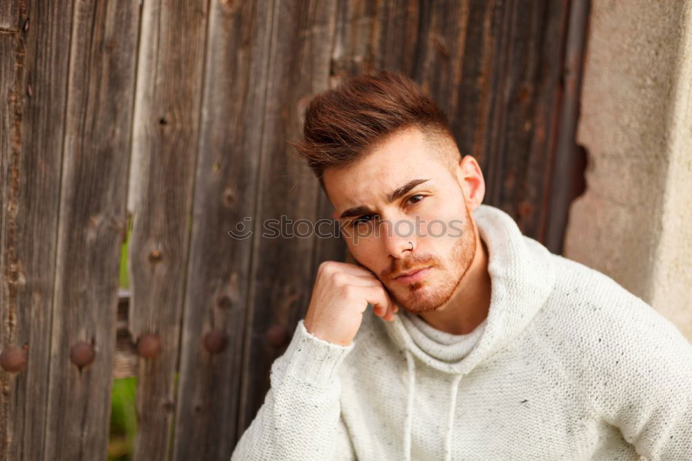 Similar – Atractive guy with jacket with military stylish in a vintage house