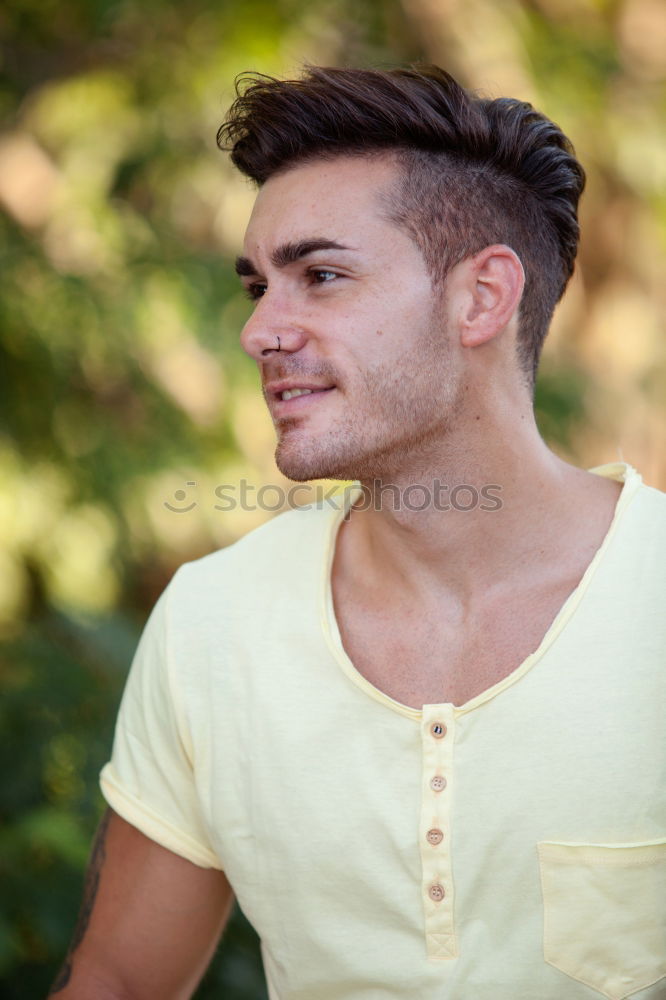 Similar – Image, Stock Photo Young man wearing winter clothes in the street sitting