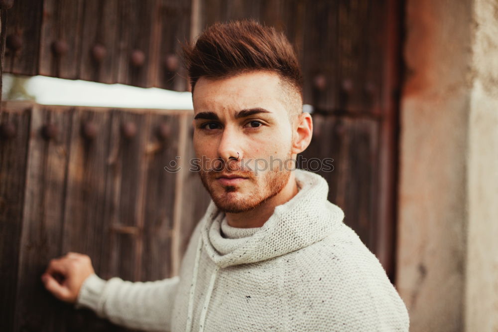 Similar – Image, Stock Photo Young man in urban background wearing casual clothes.