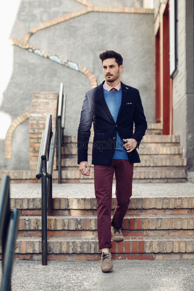Similar – Image, Stock Photo Young bearded man wearing modern shirt outdoors