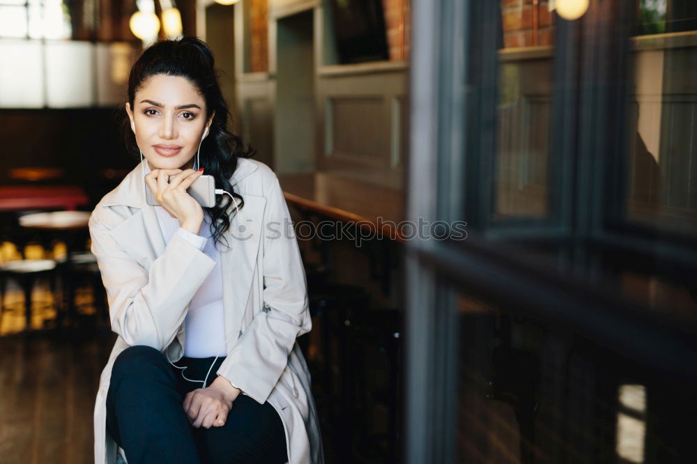 Similar – Attractive woman standing on street