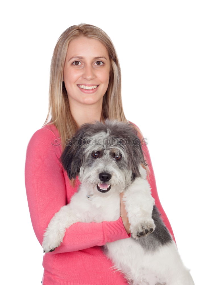 Similar – Image, Stock Photo young woman and her cute dog on bed