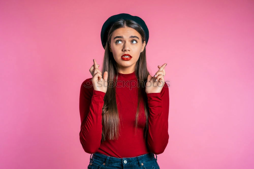 Similar – Image, Stock Photo Asian woman blowing gum bubble