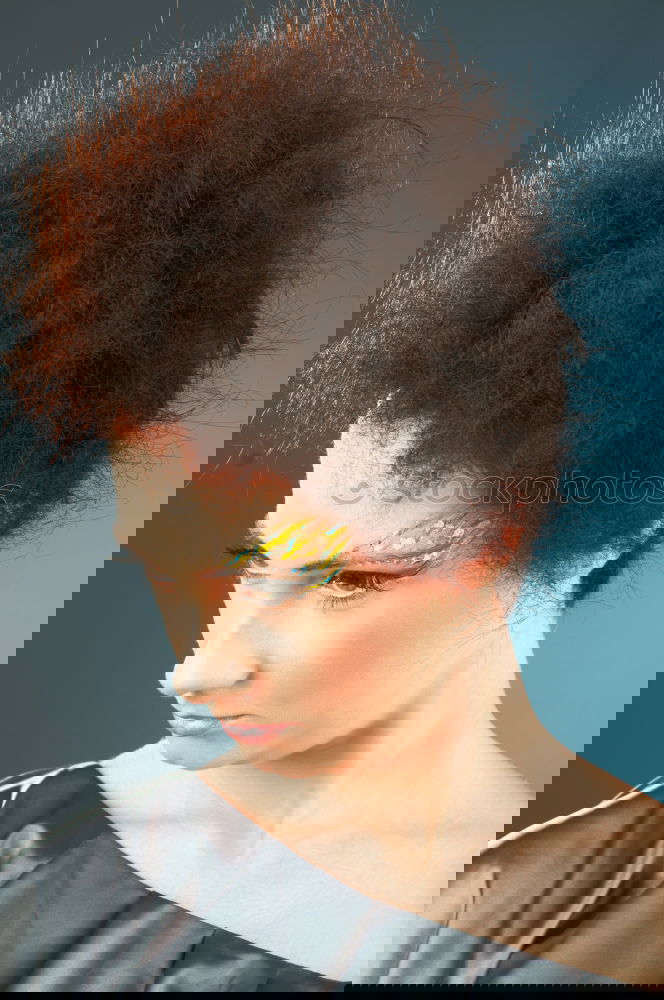 Similar – Image, Stock Photo Curly woman holding hair