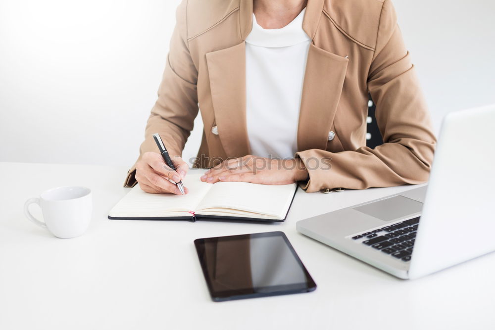 Similar – Image, Stock Photo Desperate student in front of an open book