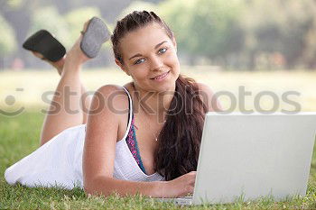 Similar – Image, Stock Photo Young African woman with looking at her digital tablet