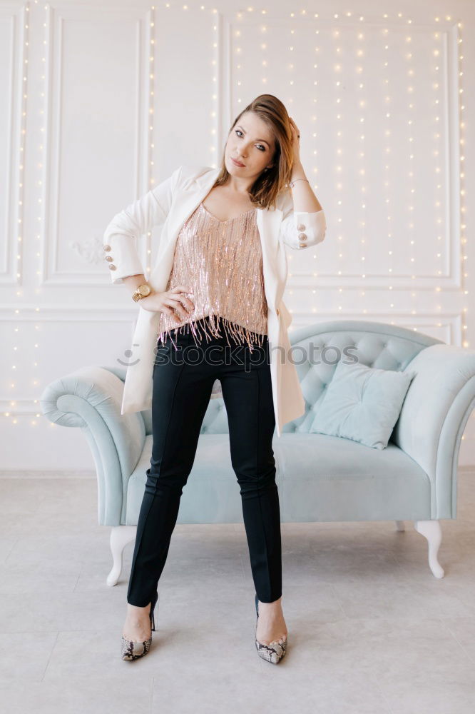 Similar – Image, Stock Photo Cheerful woman in doorway