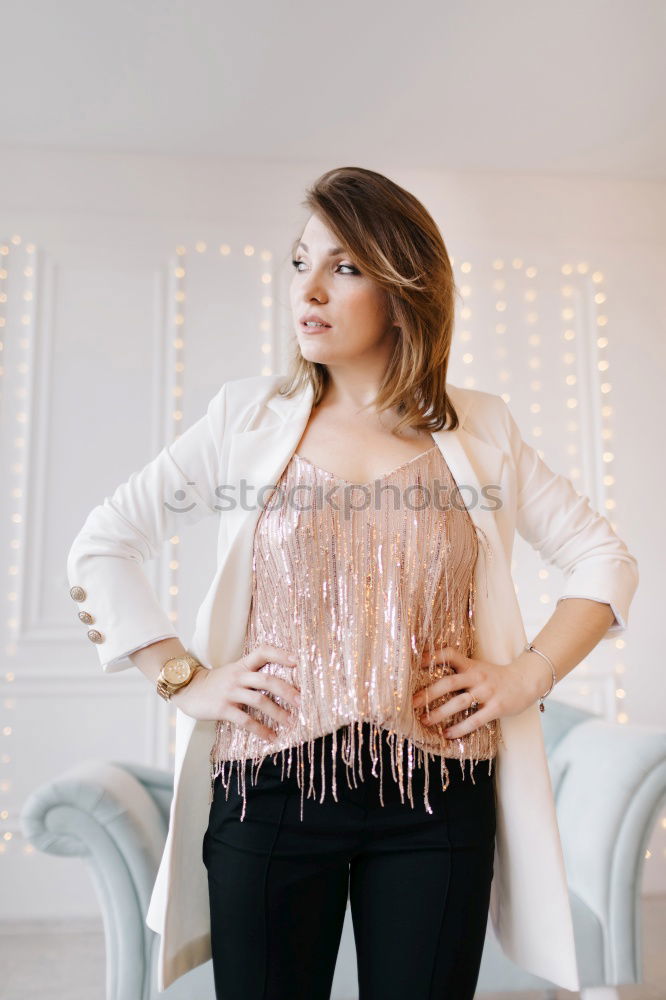 Similar – Image, Stock Photo Cheerful woman in doorway