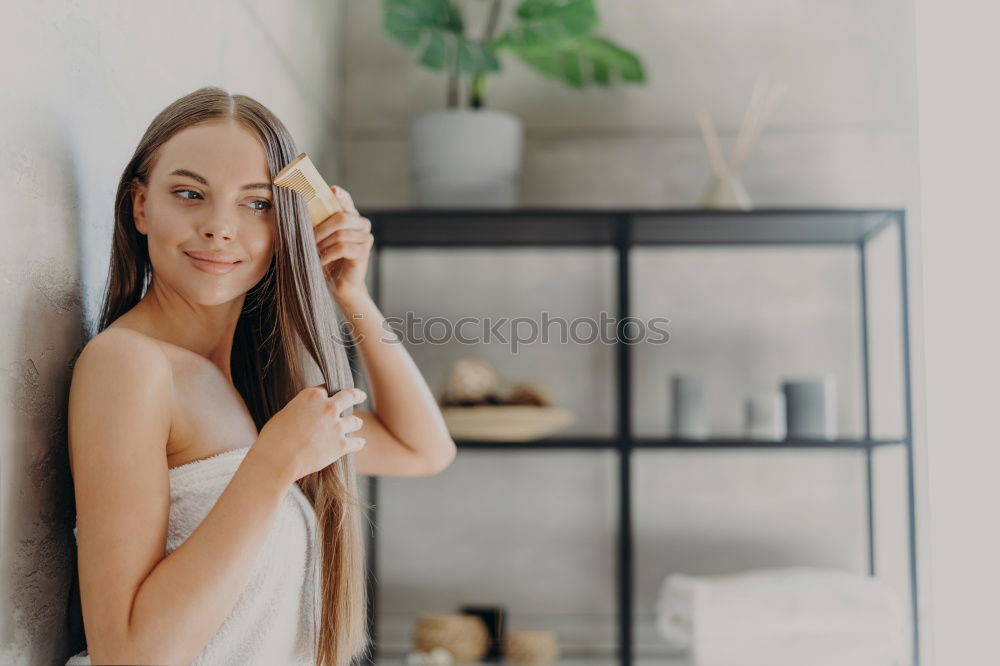 Similar – Image, Stock Photo Young healthy beautiful blonde woman in the bed eating fruits