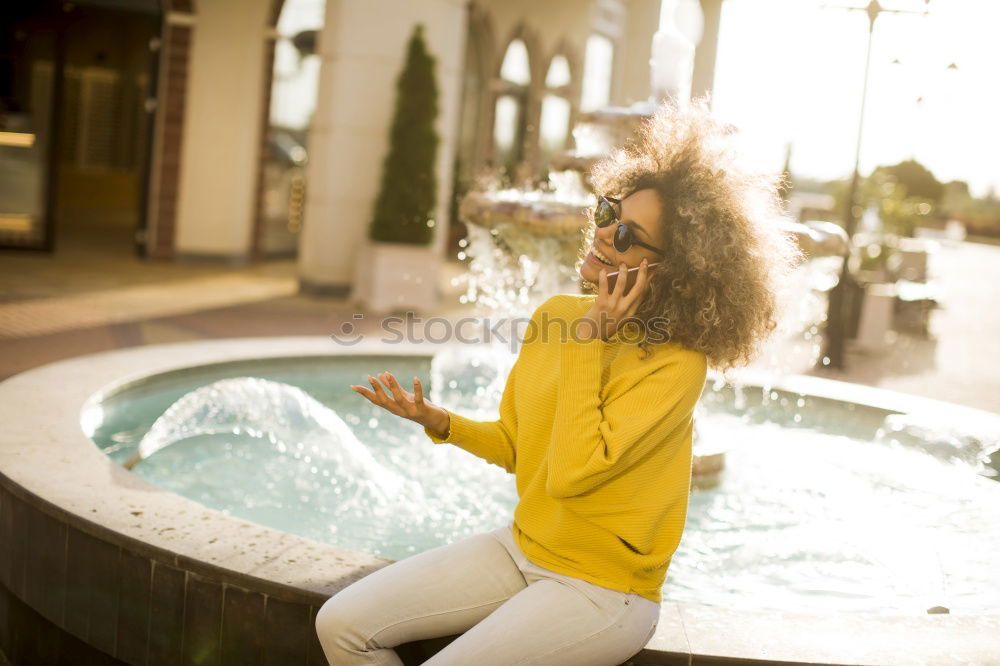 Similar – Image, Stock Photo Asian woman setting hair in cafe