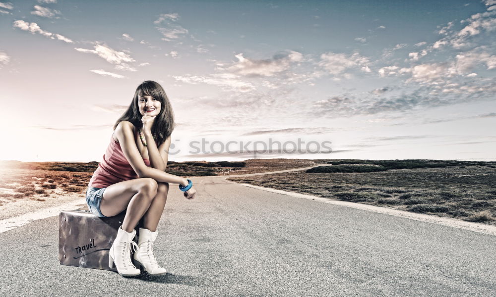 Similar – Man posing with skateboard in evening