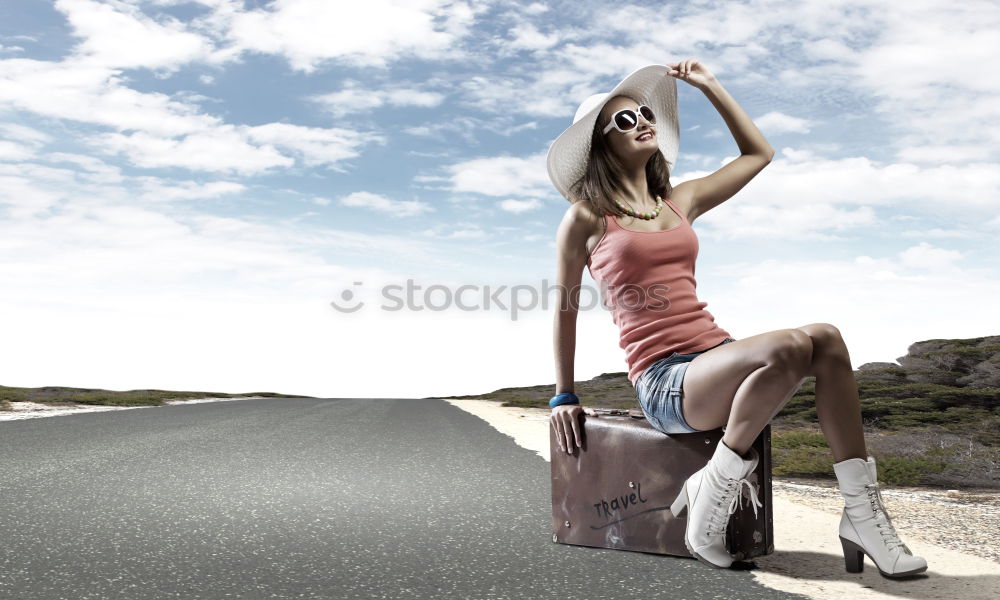 Similar – Image, Stock Photo Beautiful skater woman riding on her longboard.