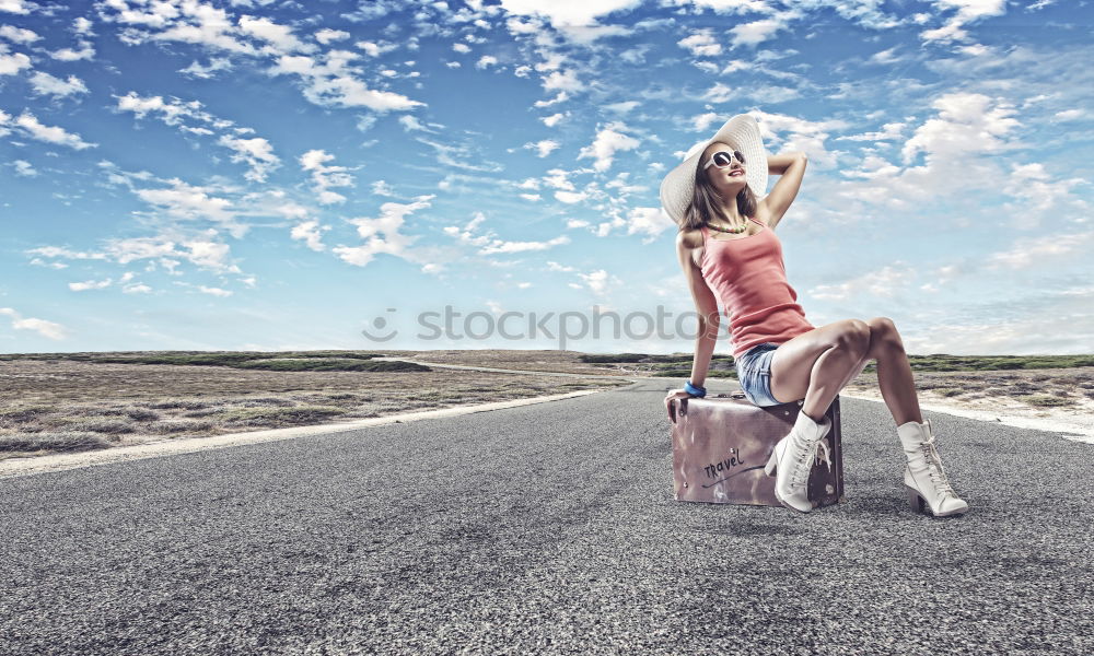 Similar – Image, Stock Photo Father and son standing on the road at the day time.