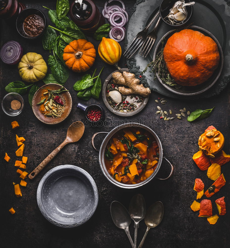 Similar – Image, Stock Photo Cook pumpkin dish Food