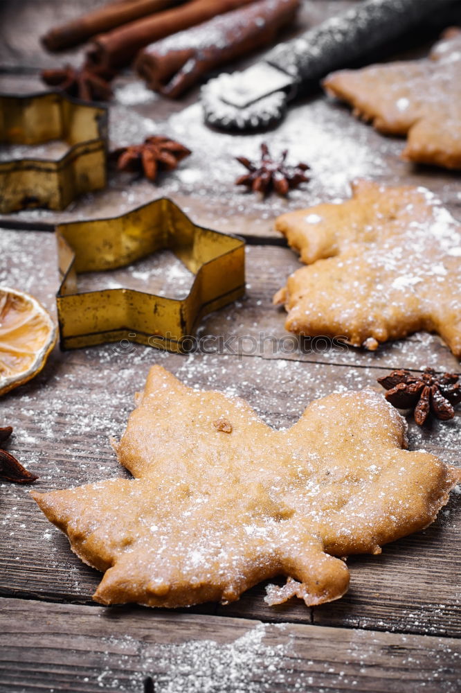 Similar – Image, Stock Photo Cooking cookies with cookie cutters on a dark table