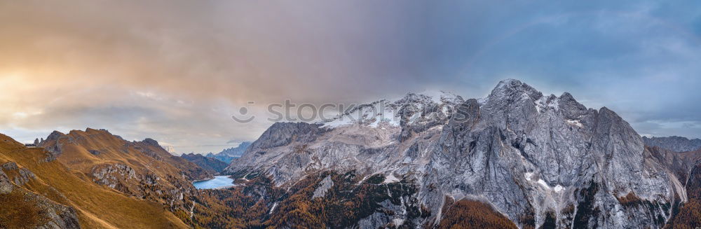 Similar – Sunrise in the Dolomites with view III