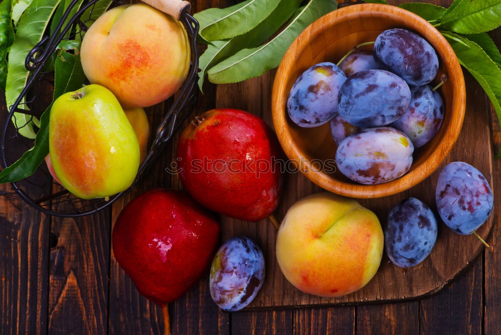 Similar – Image, Stock Photo Fresh plums with leaves