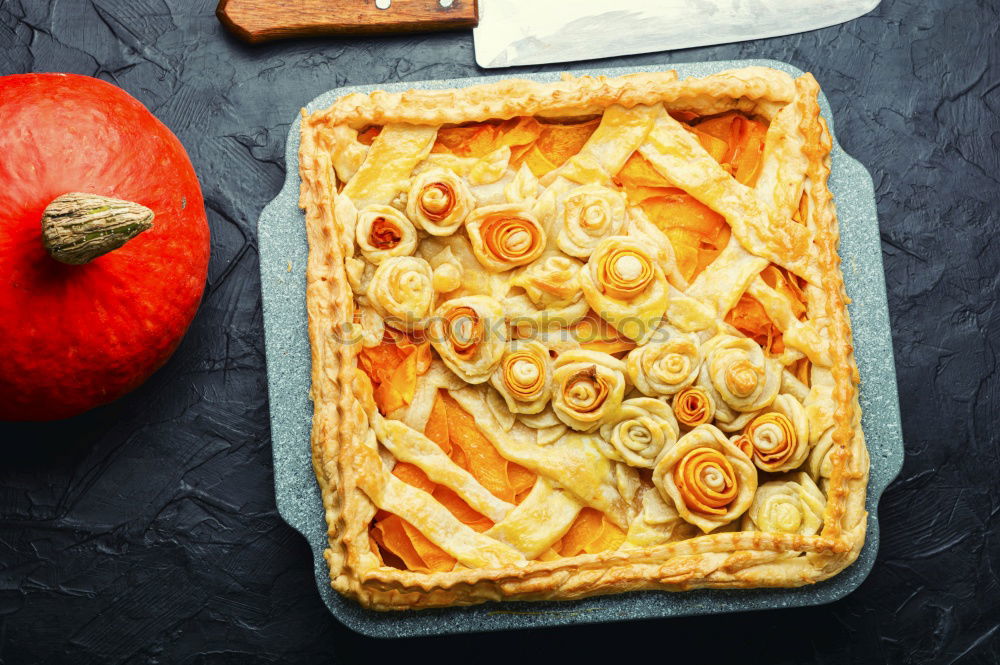 Similar – Image, Stock Photo Traditional pumpkin cake preparation