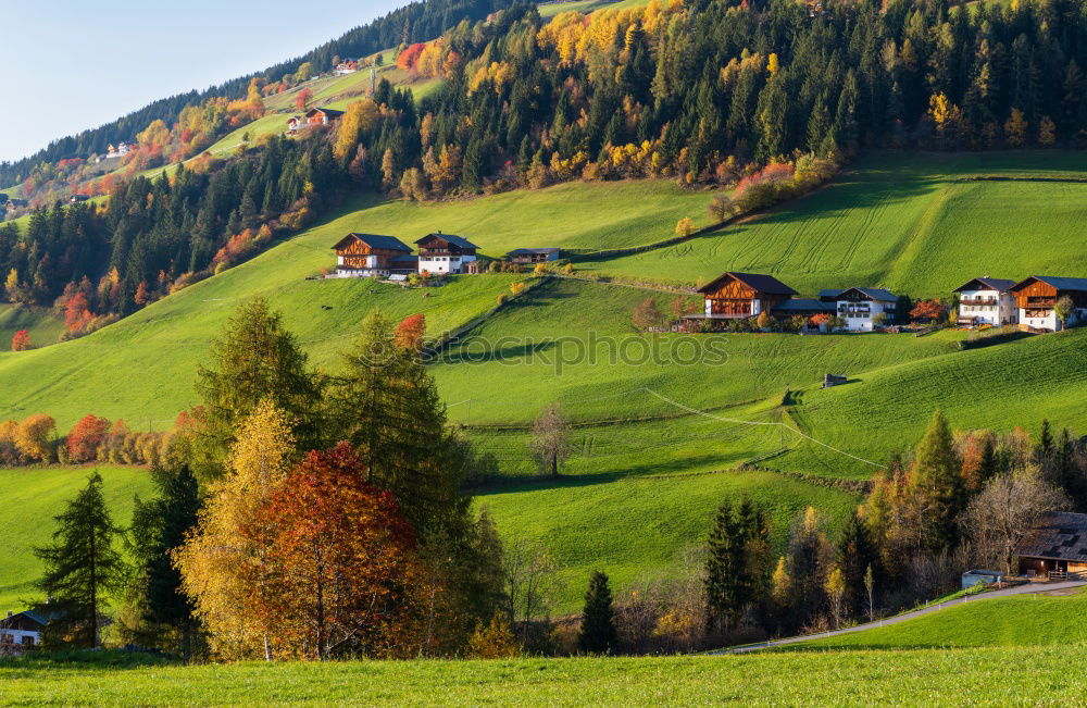 Similar – Austrian village on mountain hills in Alps