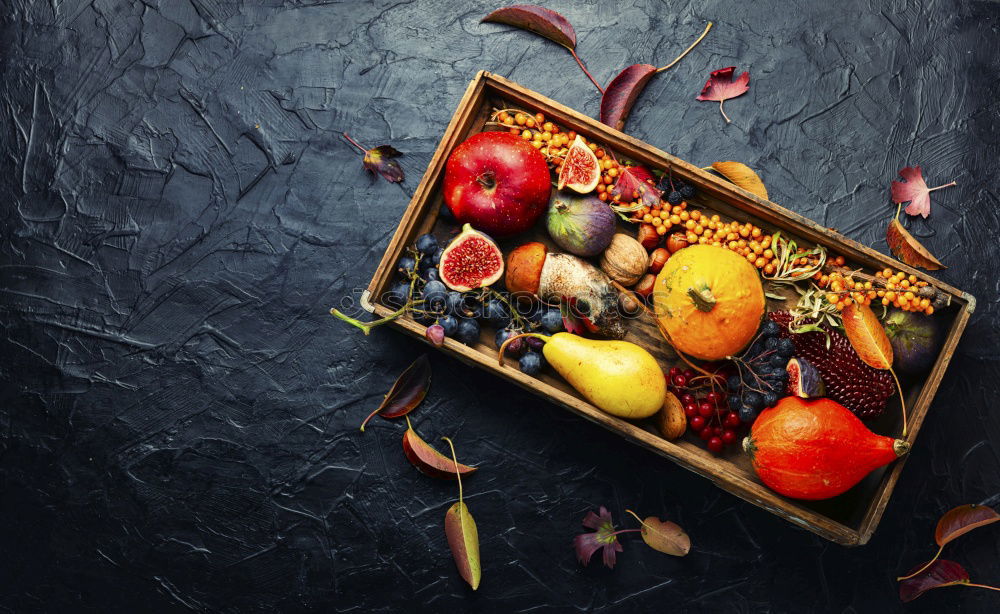 Similar – Image, Stock Photo Fresh vegetables in blue basket, spoon and ingredients