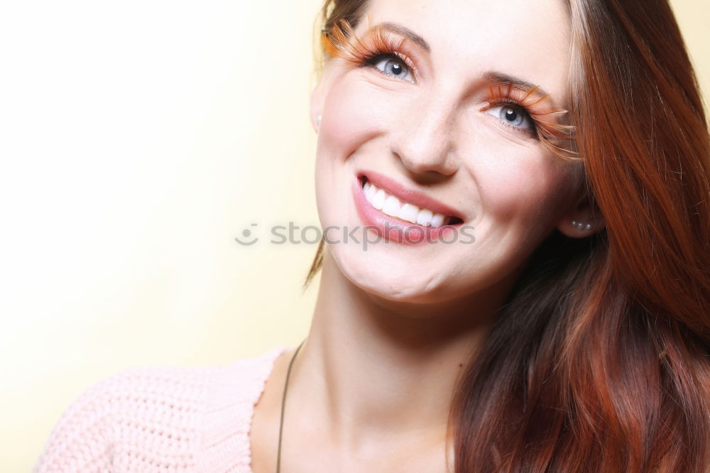 Image, Stock Photo young woman smiling