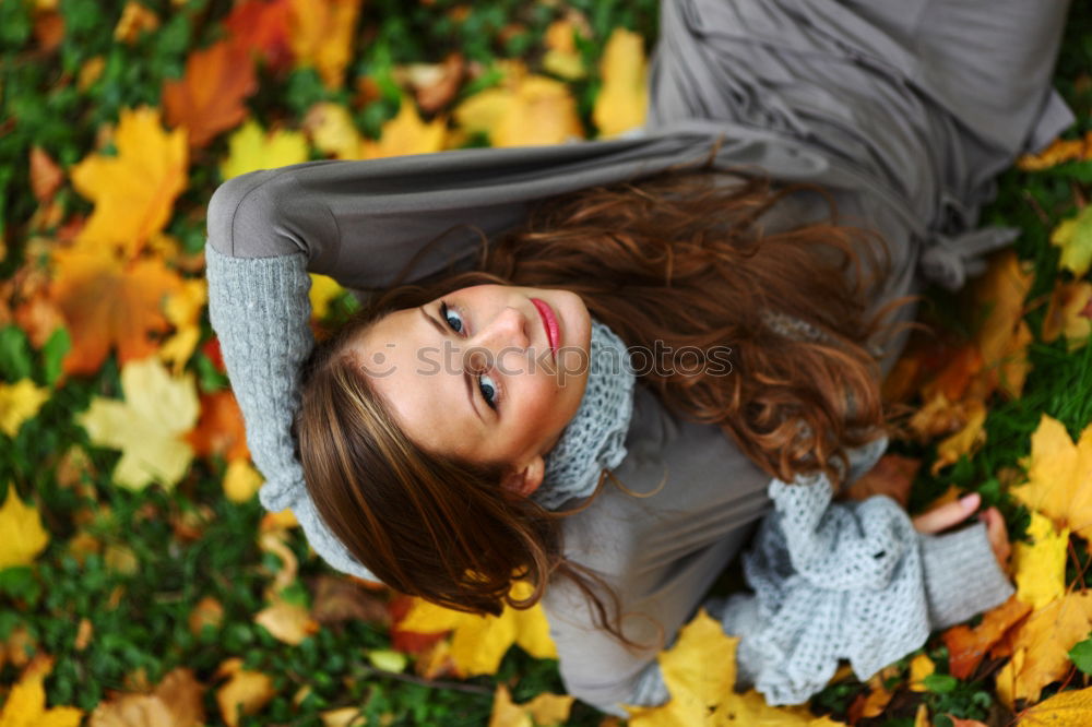 Similar – Image, Stock Photo Young woman sitting in a green rural path