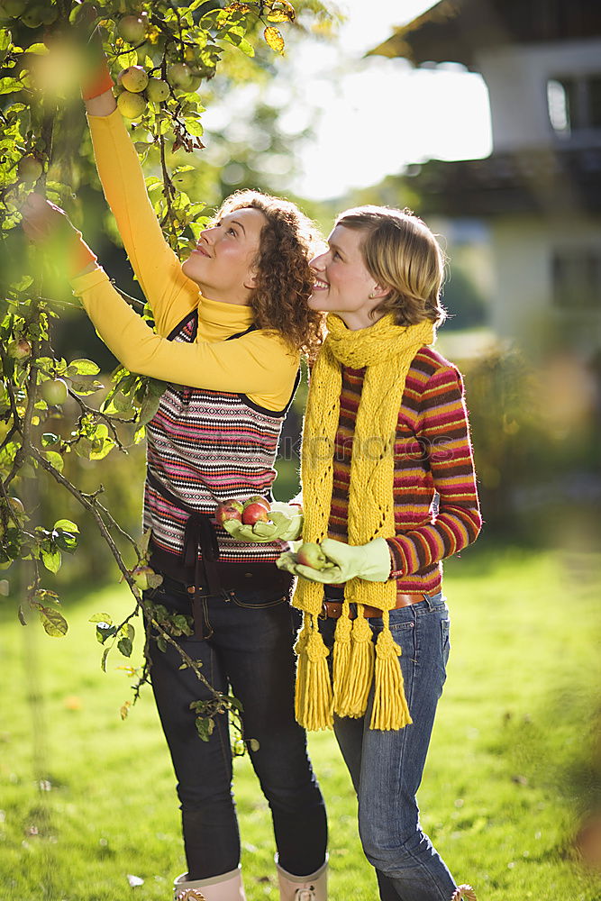 Similar – Image, Stock Photo Little baby is touching fresh spring leaves in her mother’s hug