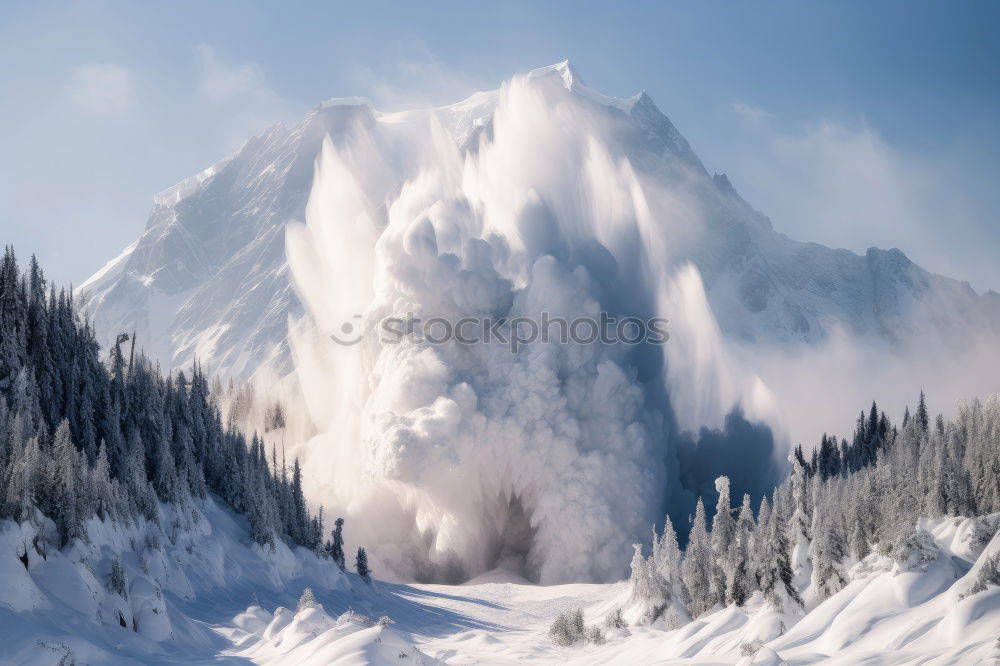 Similar – Image, Stock Photo Snowy mountains and valley