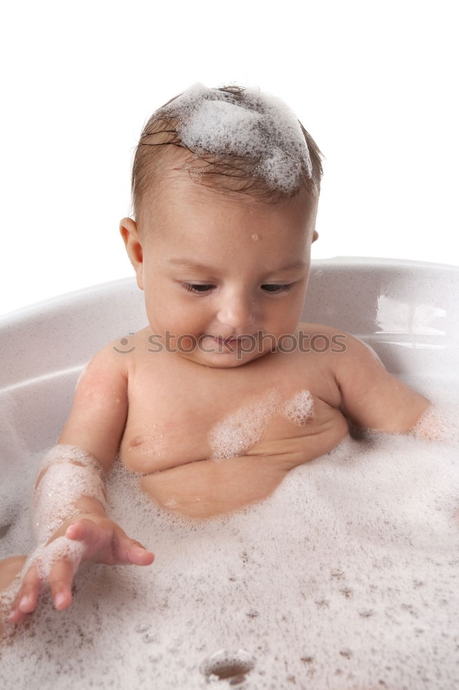 Similar – Image, Stock Photo Little baby taking shower