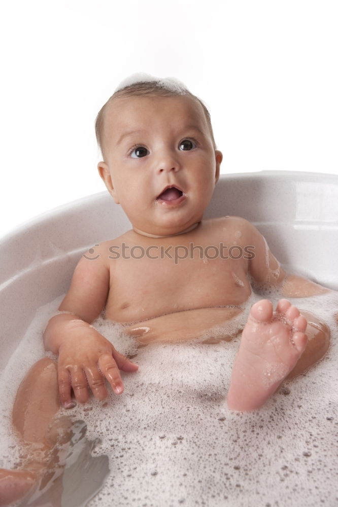 Similar – Image, Stock Photo Little baby taking shower