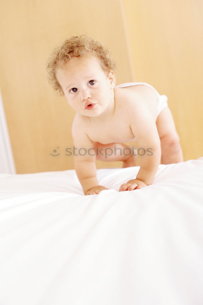 Similar – Baby with one years old getting out of bed