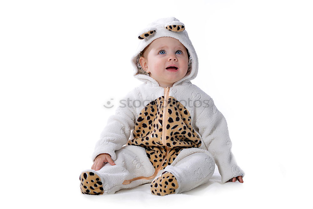 Child dressed and made up as a lion at carnival