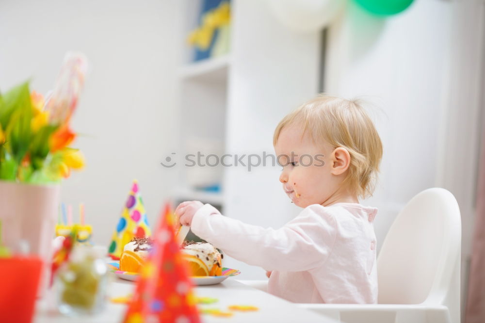 Similar – Image, Stock Photo kid girl playing with dolls at home