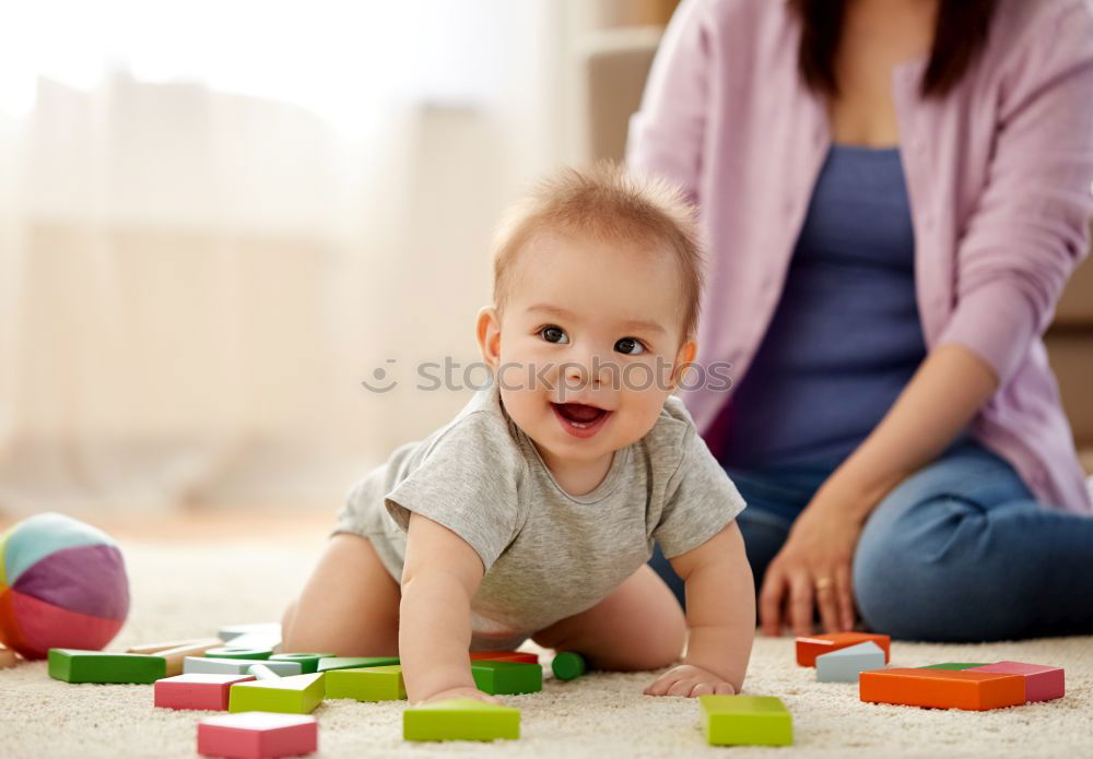 Similar – Image, Stock Photo Little child and father are drawing on a paper.