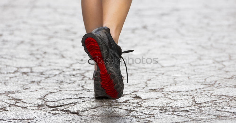 Similar – Image, Stock Photo young runner man running on the road