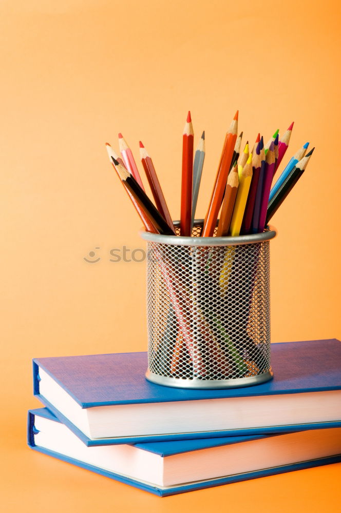 Similar – Image, Stock Photo School accessories on desktop