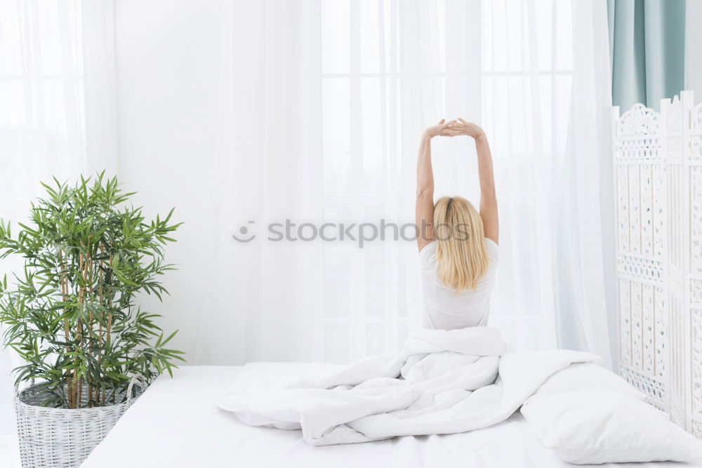 Similar – beautiful kid girl playing and jumping on bed