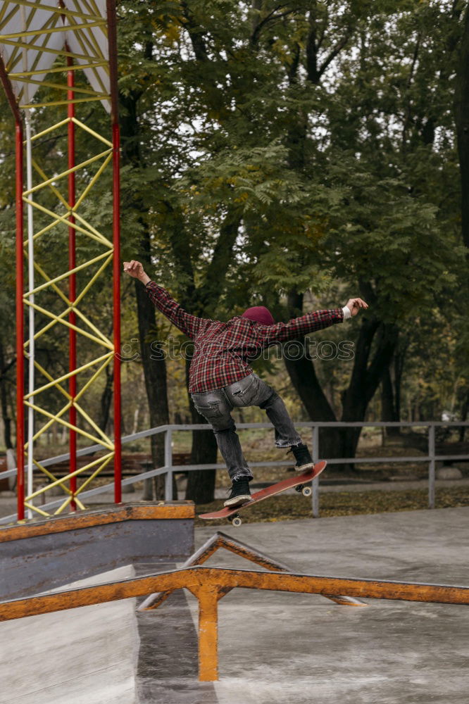Similar – Image, Stock Photo kickflip Jump Action